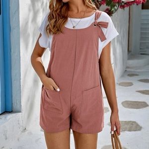 SHEIN Pink Sleeveless Romper